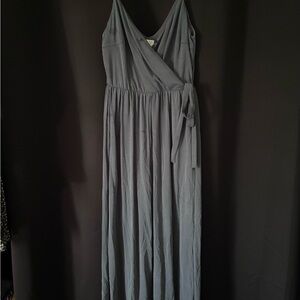 Elegant Gray Maxi Romper
